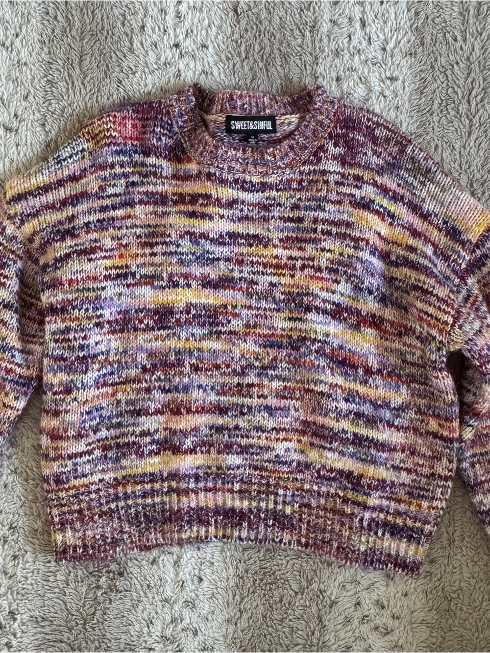 Sweet & Sinful  Multicolor Crewneck Sweater